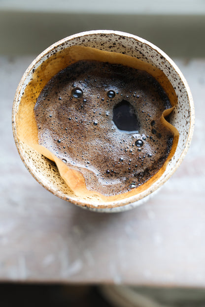 Handmade White Matte Coffee Pour Over Brewer Coffee Maker, White, Minimalist Dripper,  Ceramic Stoneware Hand Thrown in Maine