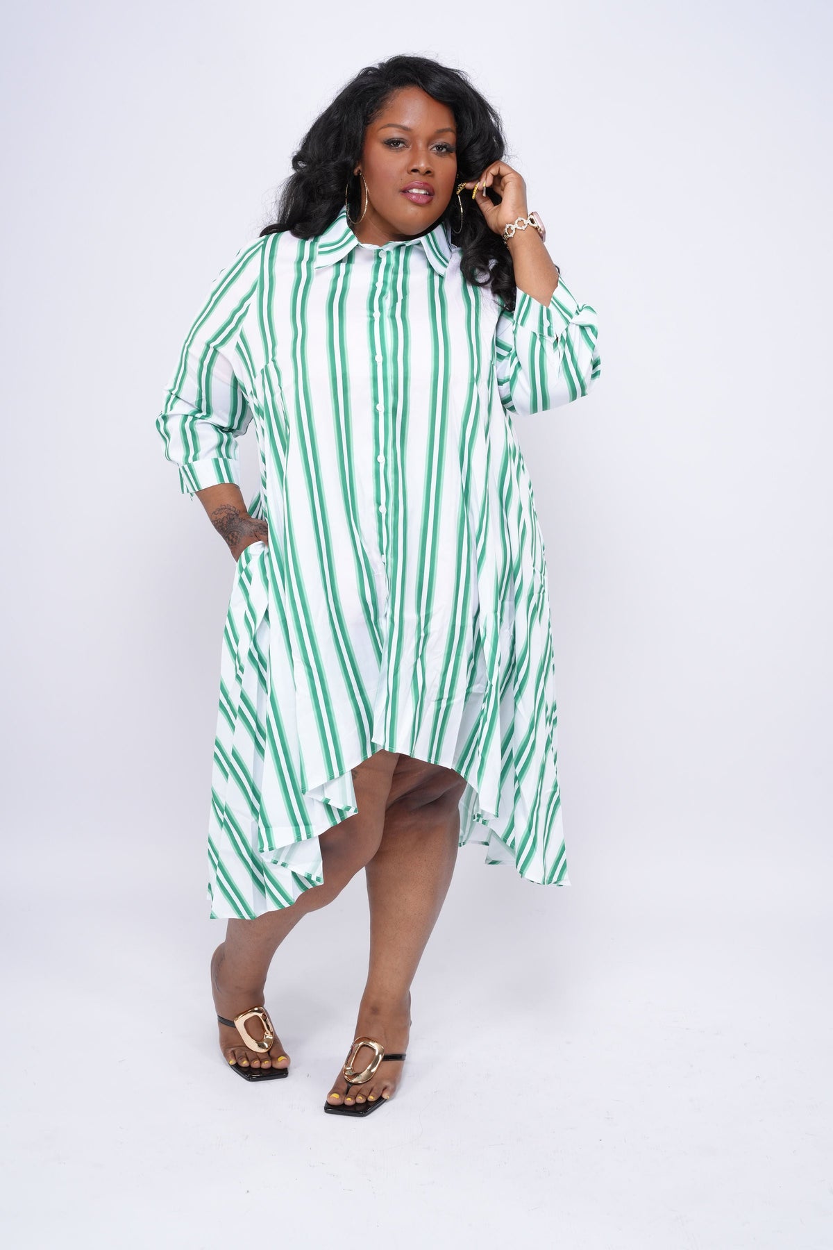 Stripe Shirt Dress