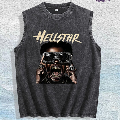 HELLSTAR Graphic Washed Vest US Warehouse 3 Colors Cotton Tank