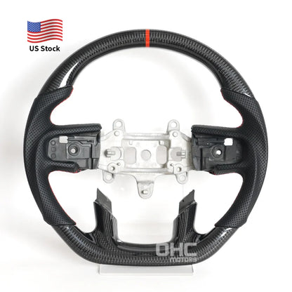 USA in Stock Real Carbon Fiber Steering Wheel for Dodge Ram 1500 Steering Wheel 2018-2024 with or Without Heating