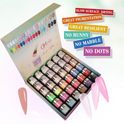 36 Basic Colors 1.5oz Nail Dipping Acrylic Powder Kit in Stock