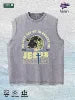 Biblical Jesus Saves" Sheep Graphic Washed Vest US Warehouse 3 Colors Cotton Tank