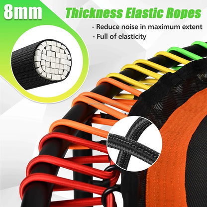 Zoshine 48-Inch Large Size Indoor Trampoline for Exercise Fitness Weight Loss Body Shaping Foldable Trampoline with Tension Rope