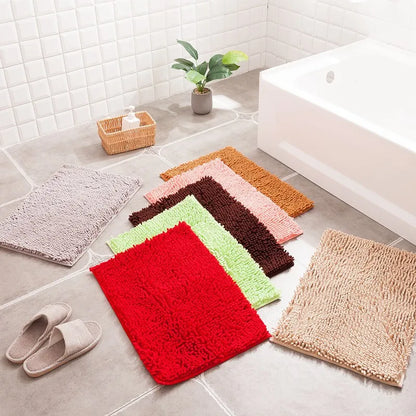 Nordic Style Soft Plush Chenille Non Slip Bathroom Bath Mat  Water Absorption Floor Door Mat Toilet Rug Home Decoration Carpet