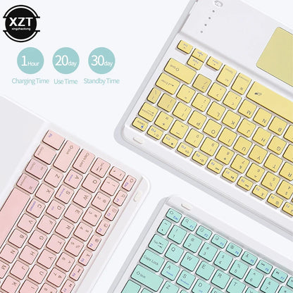 Mini Bluetooth-compatible Keyboard Wireless Keyboard For Computer Phone  English Russian Rechargable Keyboard For Ipad Tablet PC