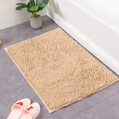 Nordic Style Soft Plush Chenille Non Slip Bathroom Bath Mat  Water Absorption Floor Door Mat Toilet Rug Home Decoration Carpet