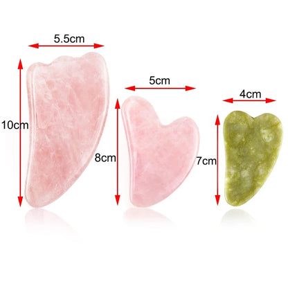 Natural Rose Jade Gua Sha Gouache Scraper Massager for Face Body Facial Skin Lifting Wrinkle Remove Beauty SPA Care Tools