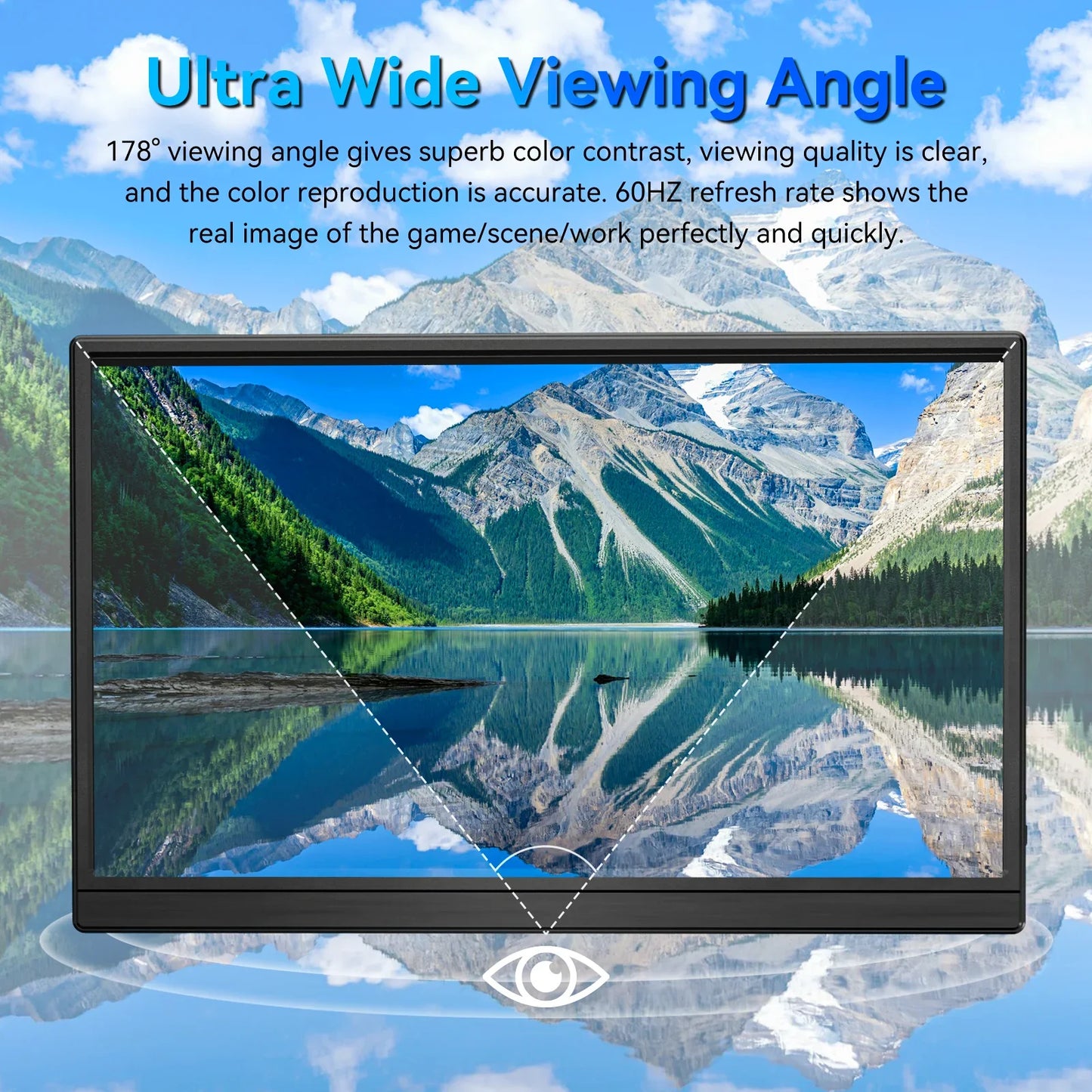 Cheap Price VEOUT 15.6inch Portable Monitor for Laptop,60HZ Gaming Small USB-C HDMI Travel External Second Computer Screen