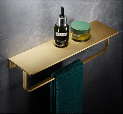 Bathroom Accessories Bathroom Shelf Towel Rack Paper holder Toilet Brush Holder Towel Ranger Brushed Gold Brass Bath Hardware