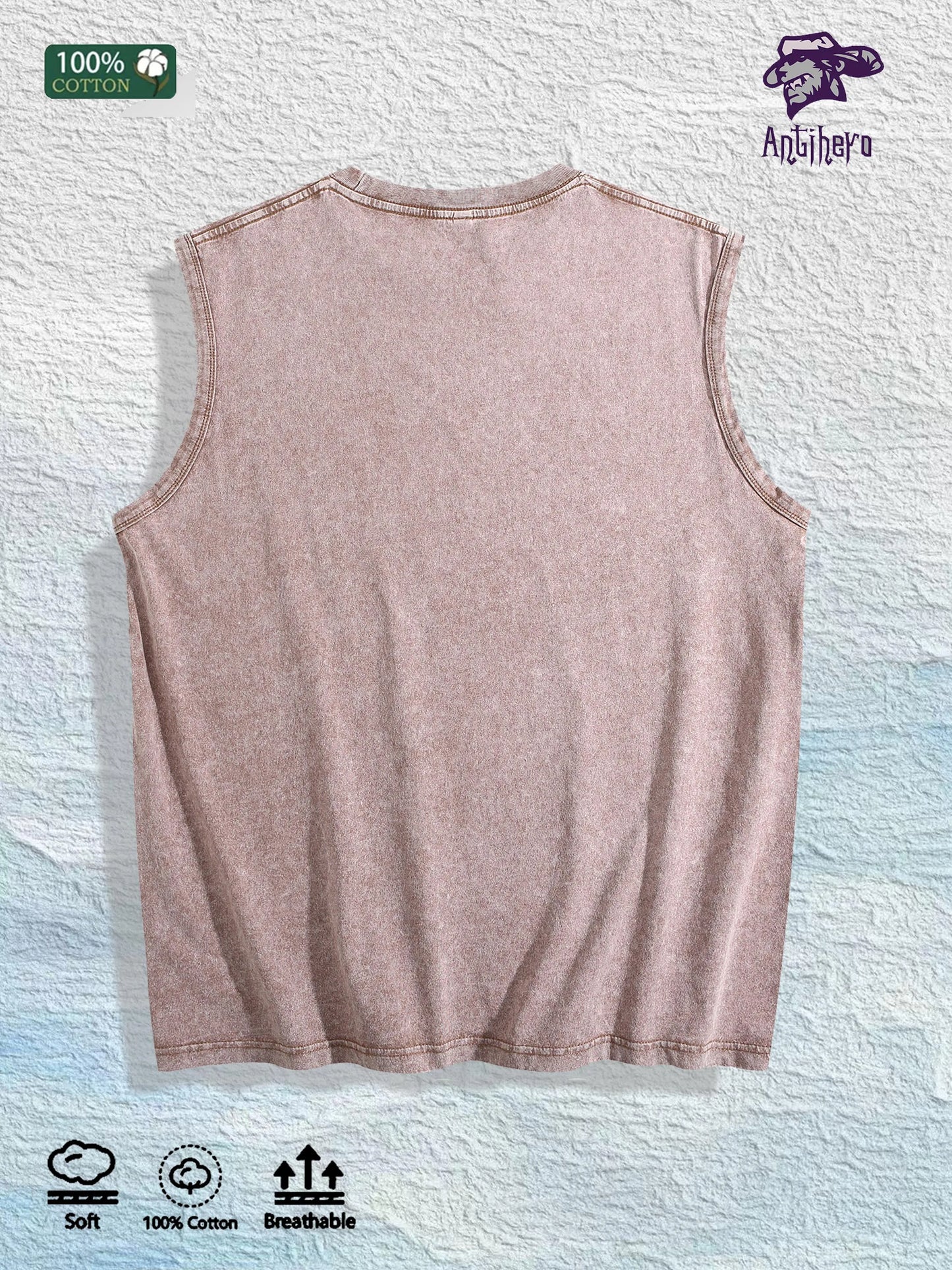 Abstract Cross Graphic Washed Vest US Warehouse 3 Colors Cotton Tank