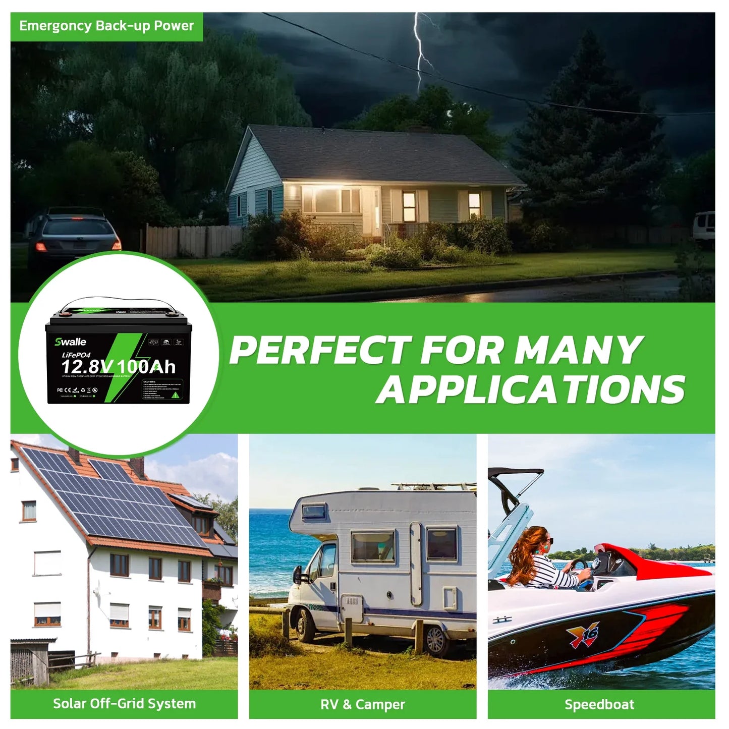 EU Stock Wholesale LiFePo4 Battery 12v 50AH 100Ah 200Ah 400Ah Bluetooth IP65 Waterproof Deep Cycles Rechargeable Solar Battery
