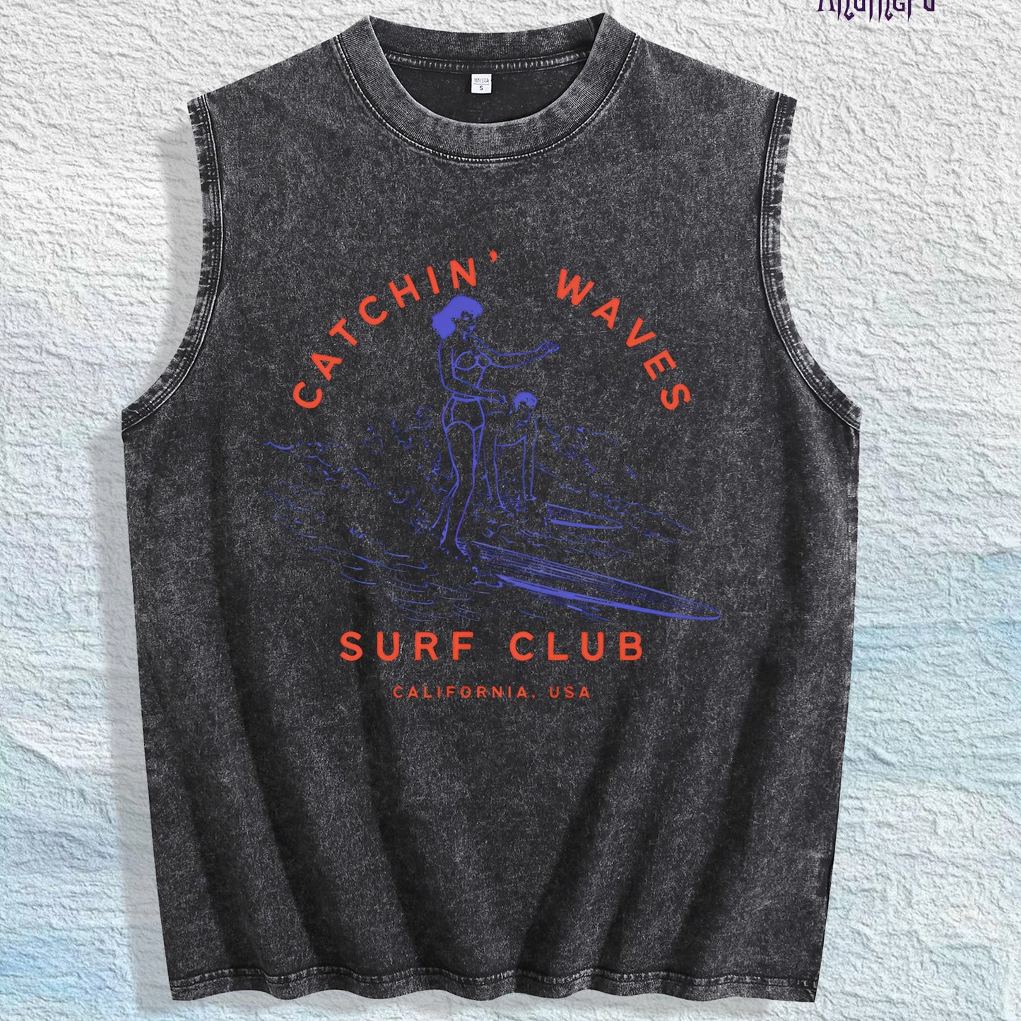 Unique Celebrity - Inspired Graphic Washed Vest US Warehouse 3 Colors Cotton Tank