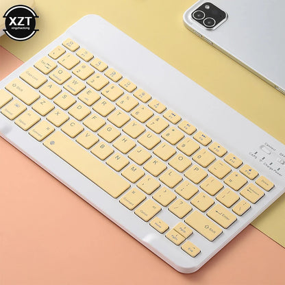 Mini Bluetooth-compatible Keyboard Wireless Keyboard For Computer Phone  English Russian Rechargable Keyboard For Ipad Tablet PC