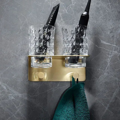 Bathroom Accessories Bathroom Shelf Towel Rack Paper holder Toilet Brush Holder Towel Ranger Brushed Gold Brass Bath Hardware