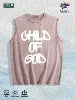 CHILD of GOD Slogan Graphic Washed Vest US Warehouse 3 Colors Cotton Tank
