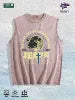 Biblical Jesus Saves" Sheep Graphic Washed Vest US Warehouse 3 Colors Cotton Tank