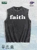 Faith Graphic Washed Vest US Warehouse 3 Colors Cotton Tank