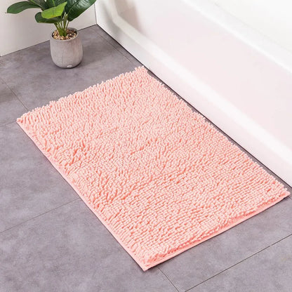 Nordic Style Soft Plush Chenille Non Slip Bathroom Bath Mat  Water Absorption Floor Door Mat Toilet Rug Home Decoration Carpet