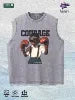COURAGE Fearless Graphic Washed Vest US Warehouse 3 Colors Cotton Tank