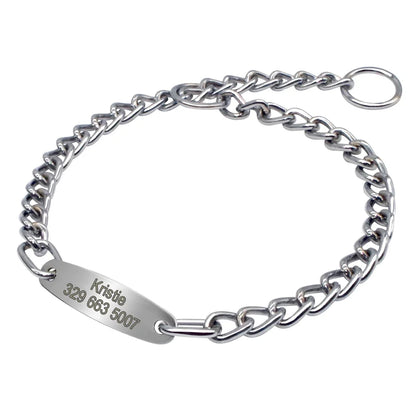 Personalized Pet Dog Chain Choke Collar Pets Training Engraved ID Slip Collars Choker For Medium Large Dogs Pitbull Pug Bulldog