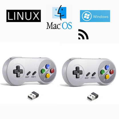 Wireless Gamepad 2.4GHz remote controller USB joystick Console for SNES/NES Games for Windows 10/8/7 PC Raspberry Pi3