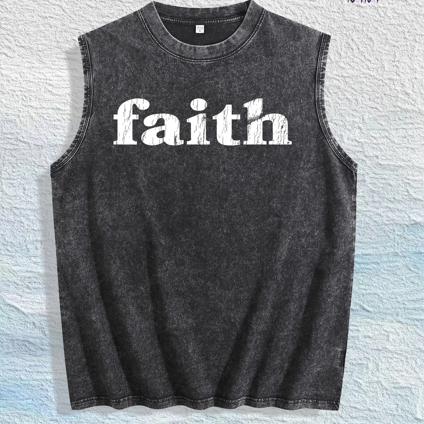 Faith Graphic Washed Vest US Warehouse 3 Colors Cotton Tank