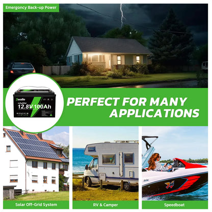 12V 24V 48V 60V Lithium Ion Solar Battery Packs with Bluetooth 6000 Cycles Lifepo4 Golf Cart BMS 100Ah 200Ah