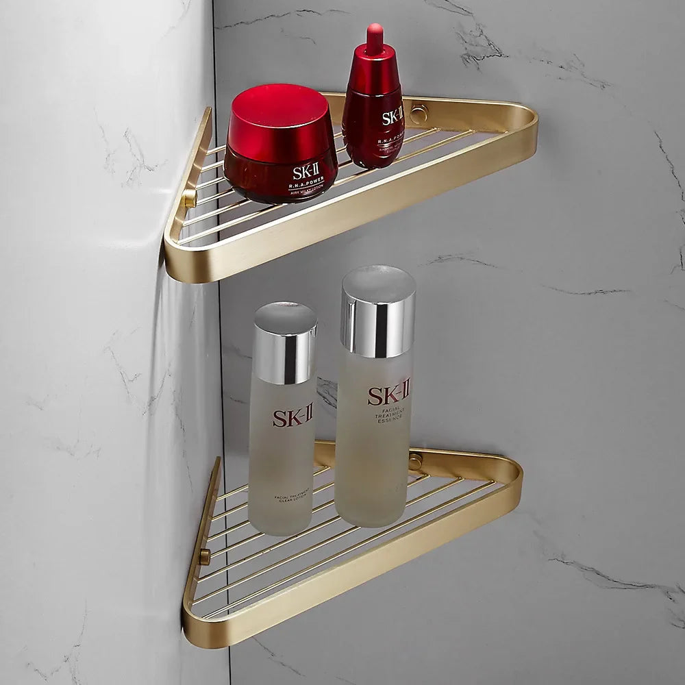 Bathroom Accessories Bathroom Shelf Towel Rack Paper holder Toilet Brush Holder Towel Ranger Brushed Gold Brass Bath Hardware