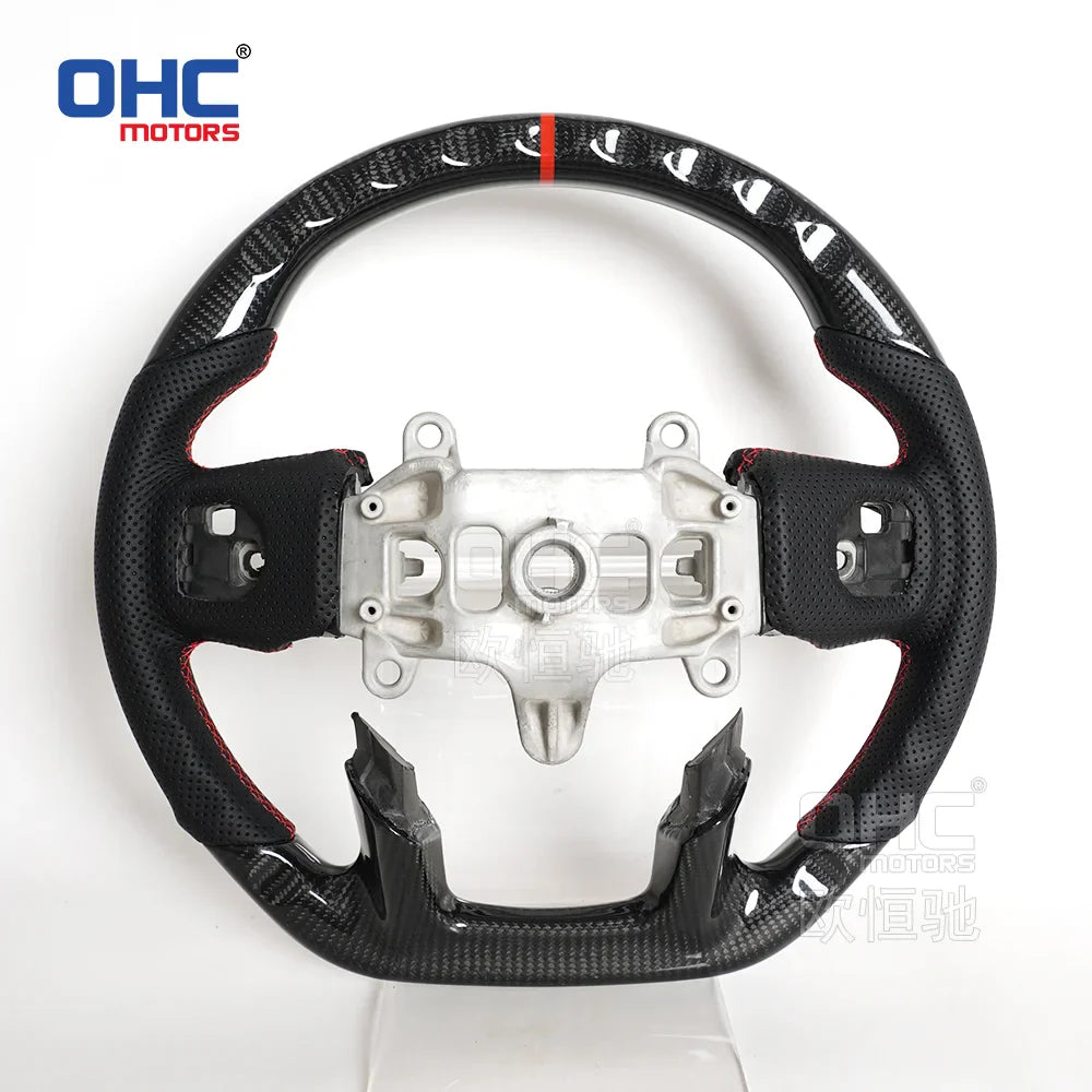 USA in Stock Real Carbon Fiber Steering Wheel for Dodge Ram 1500 Steering Wheel 2018-2024 with or Without Heating