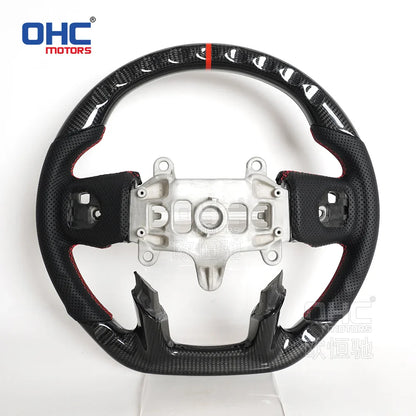 USA in Stock Real Carbon Fiber Steering Wheel for Dodge Ram 1500 Steering Wheel 2018-2024 with or Without Heating