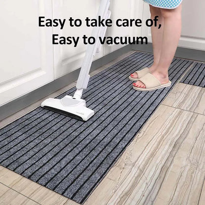 Large Long Thin Doormat for Entrance Door Outside Striped Red Gray Kitchen Area Rugs Non Slip Bedroom Carpet Door Floor Mat Grey