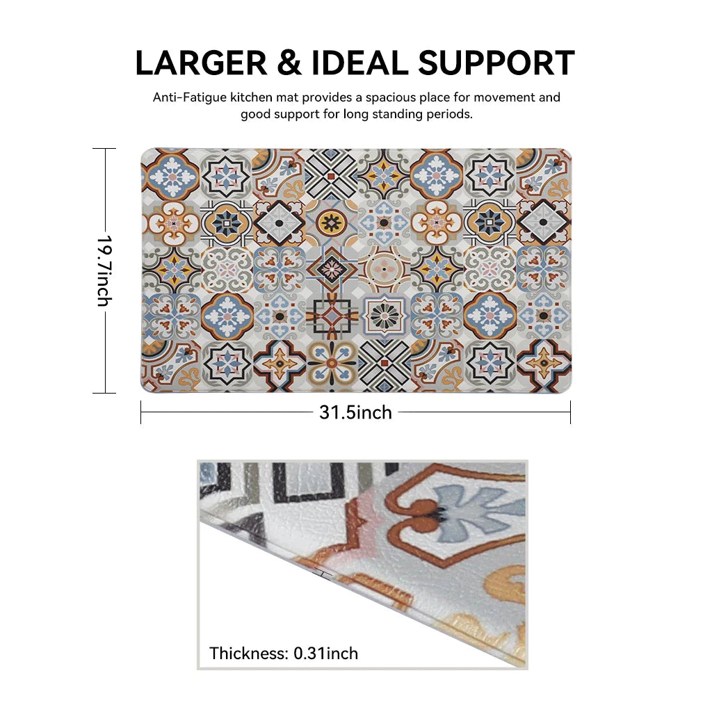 Heavy Duty PVC Design Cushioned Anti-Fatigue Kitchen Mat Waterproof Non-Slip Ergonomic Comfort Rug