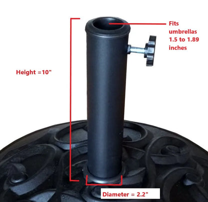 8.8 Feet Outdoor Aluminum Patio Umbrella Market Umbrella With 33 Pounds Round Resin Umbrella Base in Yellow
