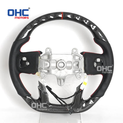 USA in Stock Real Carbon Fiber Steering Wheel for Dodge Ram 1500 Steering Wheel 2018-2024 with or Without Heating