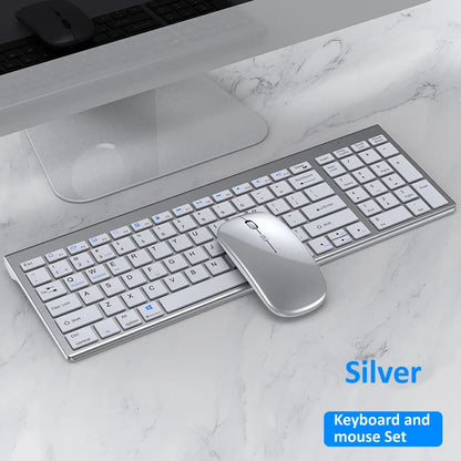 Bluetooth 5.0 2.4G Wireless Keyboard and Mouse Combo Mini Multimedia Keyboard Mouse Set for Laptop PC TV iPad Macbook Android
