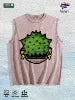 Cartoon Plant Graphic Washed Vest US Warehouse 3 Colors Cotton Tank