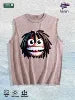 Cartoon Dreadlocks Character Graphic Washed Vest US Warehouse 3 Colors Cotton Tank