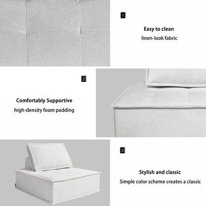 Modern Minimalist Modular Sofa Extremely Simple Tofu Block Design Sponge Small Apartment Living Room Set( Set of 2)