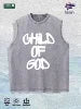 CHILD of GOD Slogan Graphic Washed Vest US Warehouse 3 Colors Cotton Tank