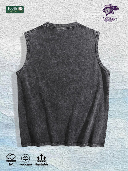 PACKERS Football Graphic Washed Vest US Warehouse 3 Colors Cotton Tank