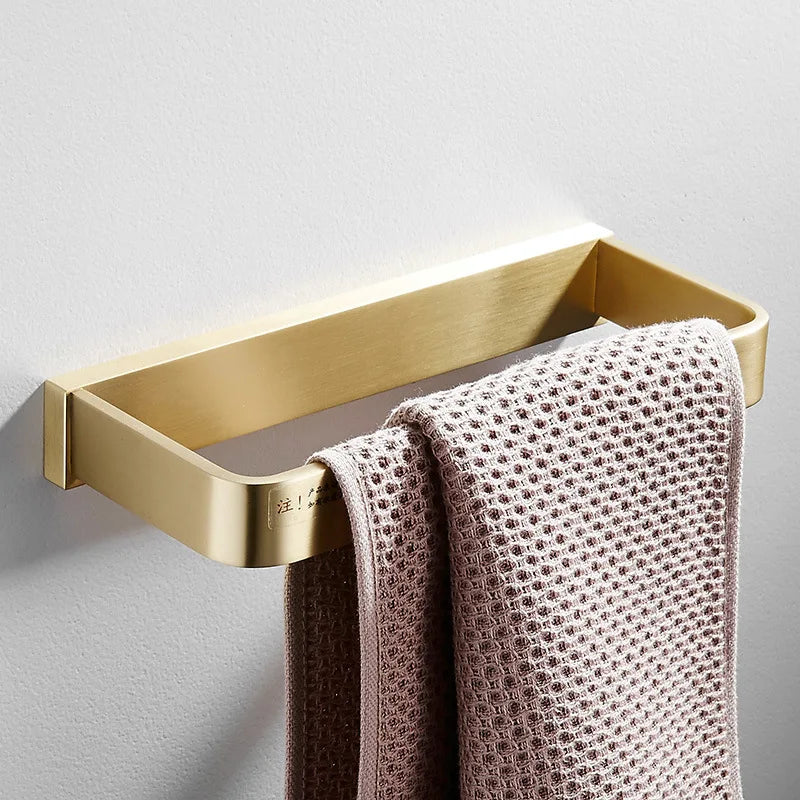 Bathroom Accessories Bathroom Shelf Towel Rack Paper holder Toilet Brush Holder Towel Ranger Brushed Gold Brass Bath Hardware