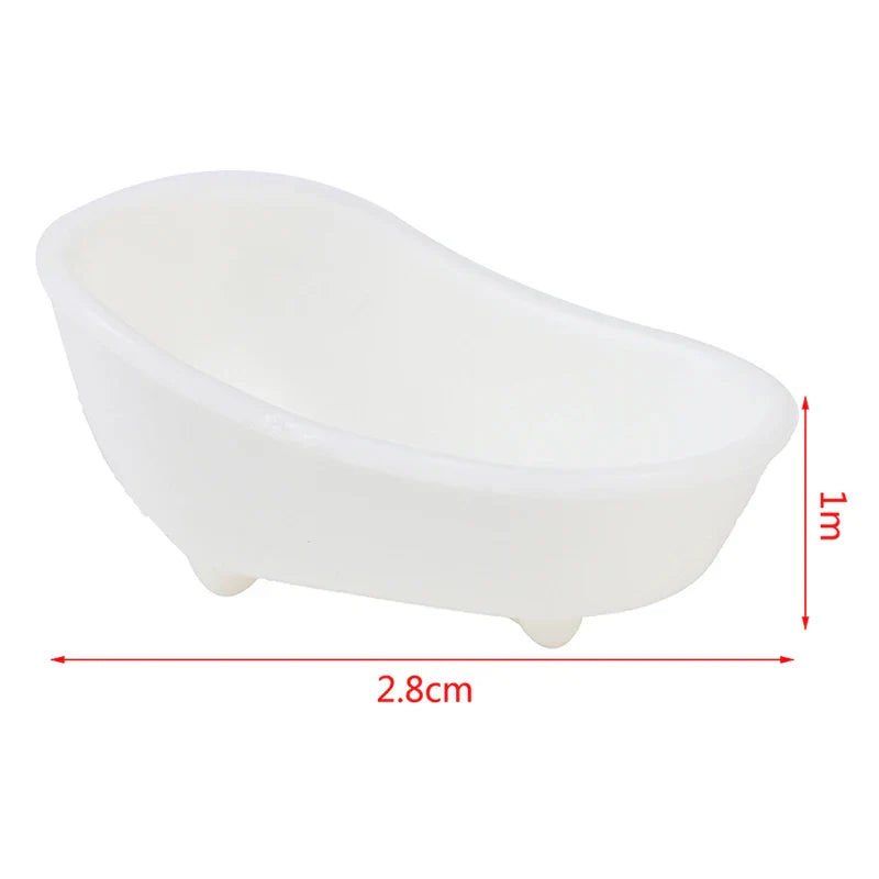 Mini Simulation Dollhouse Bathroom Set Towel Rack Bed Shower Faucet Bathtub Doll House Furniture Toys for Baby Accessories
