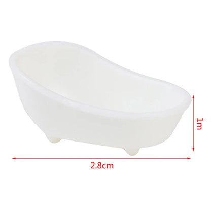 Mini Simulation Dollhouse Bathroom Set Towel Rack Bed Shower Faucet Bathtub Doll House Furniture Toys for Baby Accessories