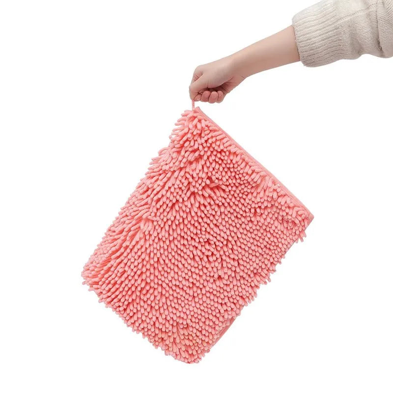 Nordic Style Soft Plush Chenille Non Slip Bathroom Bath Mat  Water Absorption Floor Door Mat Toilet Rug Home Decoration Carpet
