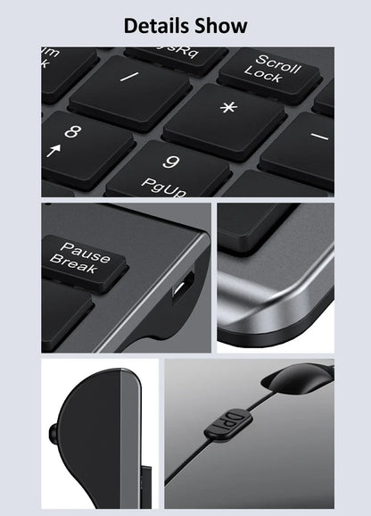 Bluetooth 5.0 2.4G Wireless Keyboard and Mouse Combo Mini Multimedia Keyboard Mouse Set for Laptop PC TV iPad Macbook Android
