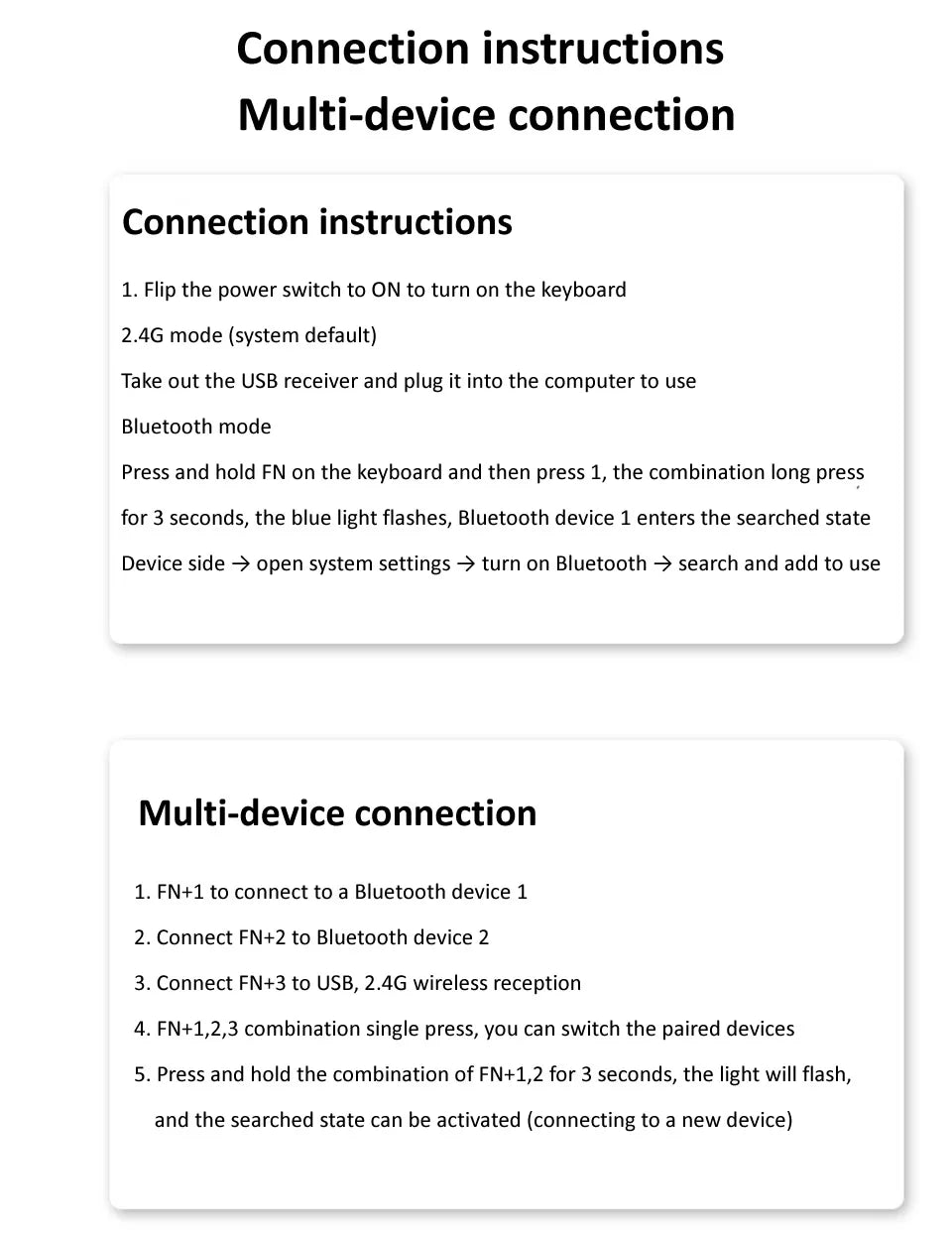 Bluetooth 5.0 2.4G Wireless Keyboard and Mouse Combo Mini Multimedia Keyboard Mouse Set for Laptop PC TV iPad Macbook Android