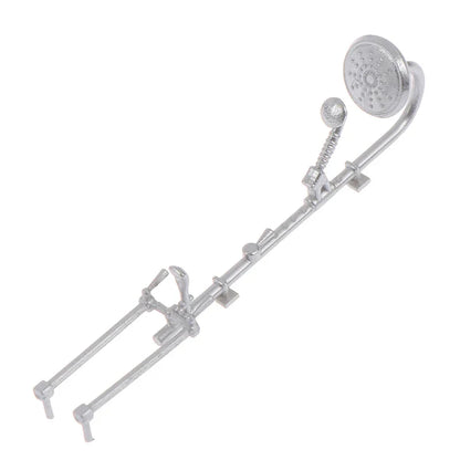 Mini Simulation Dollhouse Bathroom Set Towel Rack Bed Shower Faucet Bathtub Doll House Furniture Toys for Baby Accessories