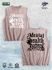 Mental Health Matters Graphic Washed Vest US Warehouse 3 Colors Cotton Tank