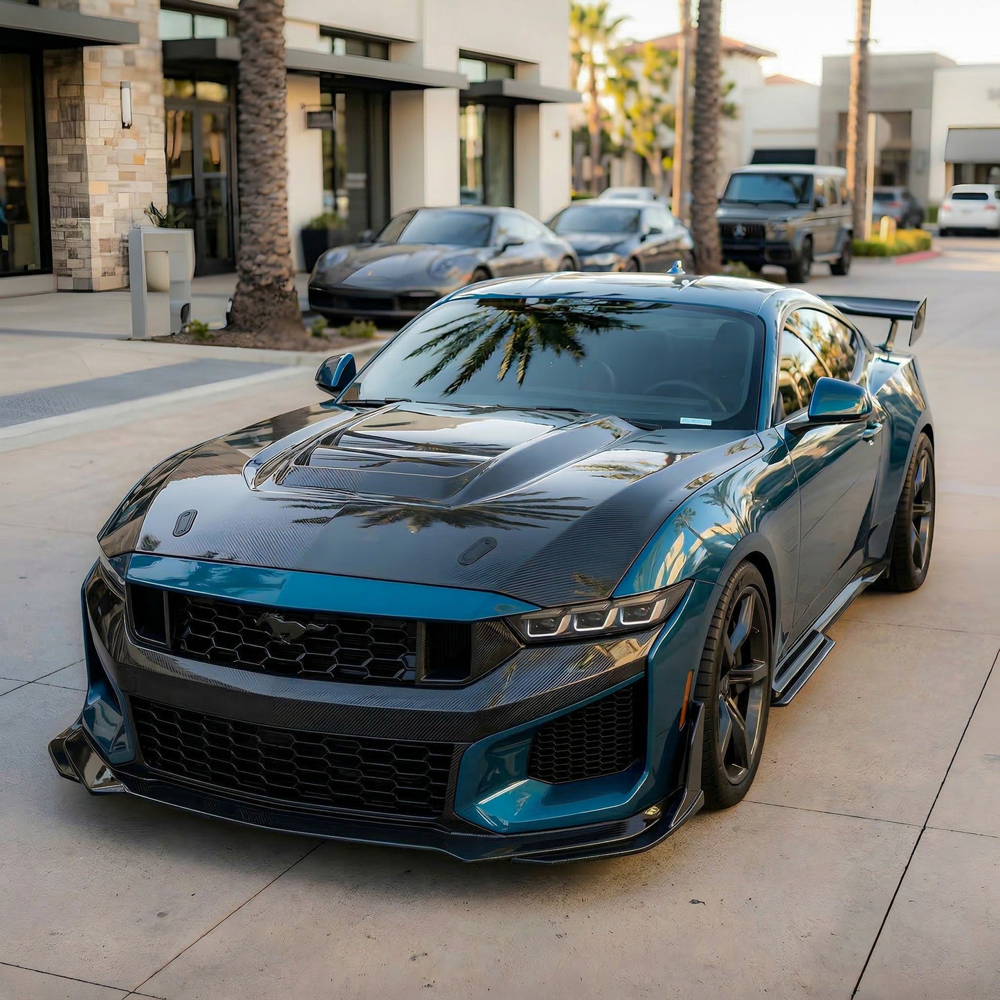 2024–2026 Mustang S650 Heritage SC™ V-Shaped Dry Gloss Carbon Fiber Bumper Kit Track Package