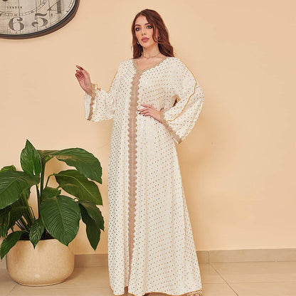 Middle East Women Clothing Autumn Gilding Muslim Gown